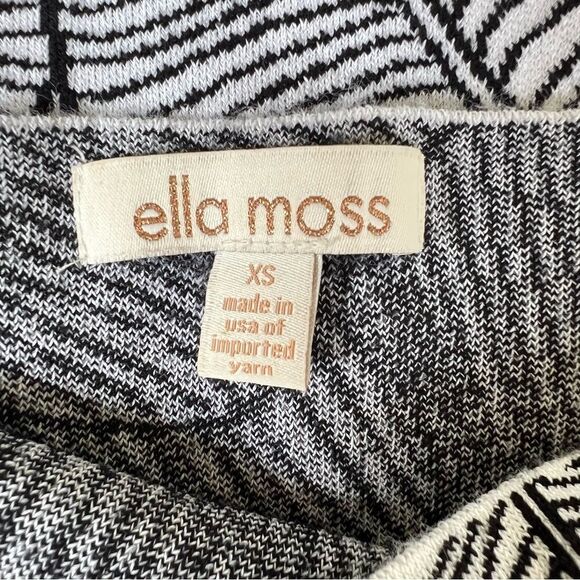 Ella Moss Stretchy Midi Pencil Skirt Black-and-white Graphic Patterns size XS - Picture 2 of 6